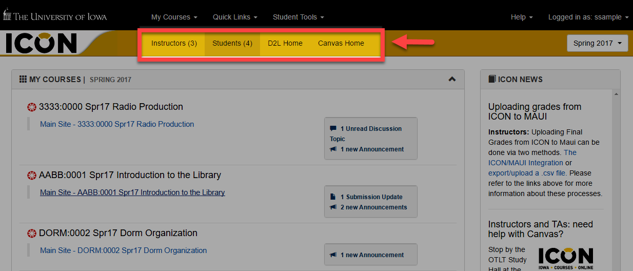 studentdashboard goldmenubar