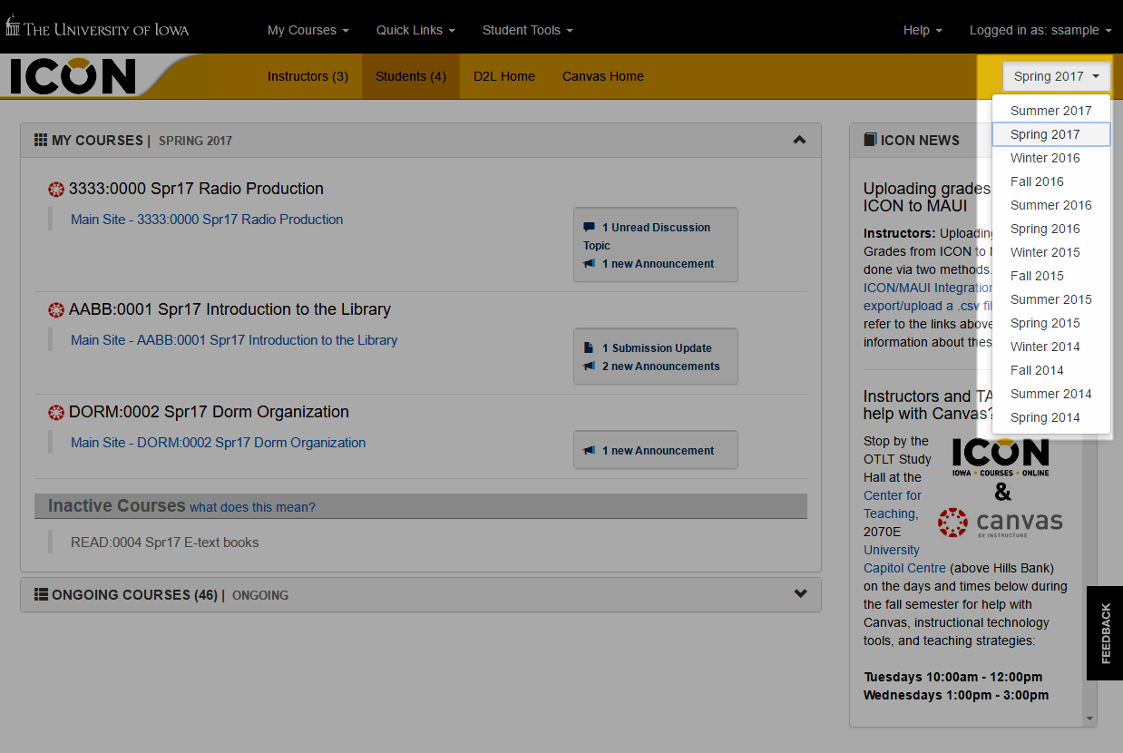 studentdashboard semester