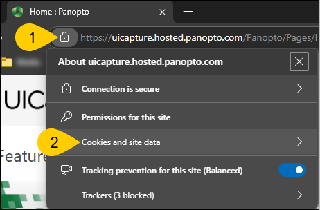 Steps 1 and 2 for allowing folder access with the Panopto Recorder for Windows