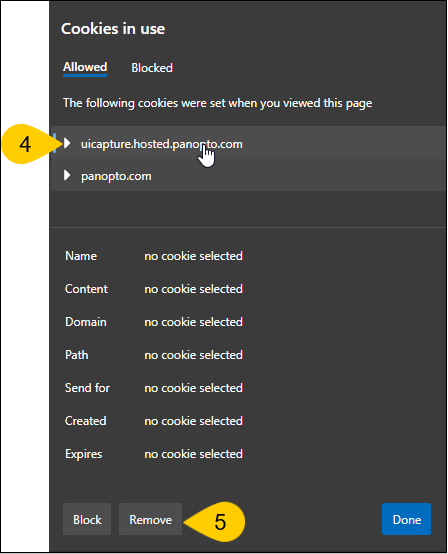 Steps 4 and 5 for allowing folder access with the Panopto Recorder for Windows